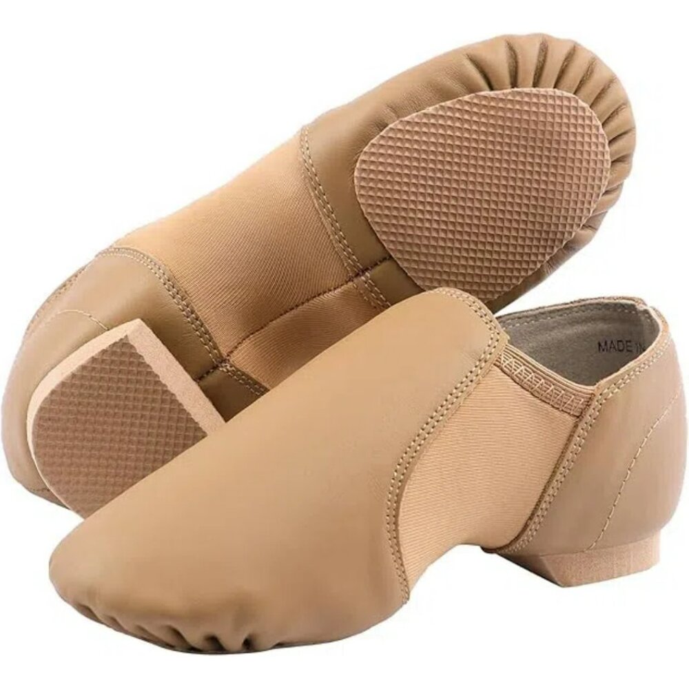 Linodes Leather Jazz Shoe Slip On for Girls and Boys - Picture 2 of 6